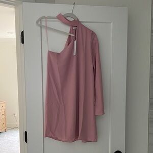 Chic One Shoulder Pink Dress